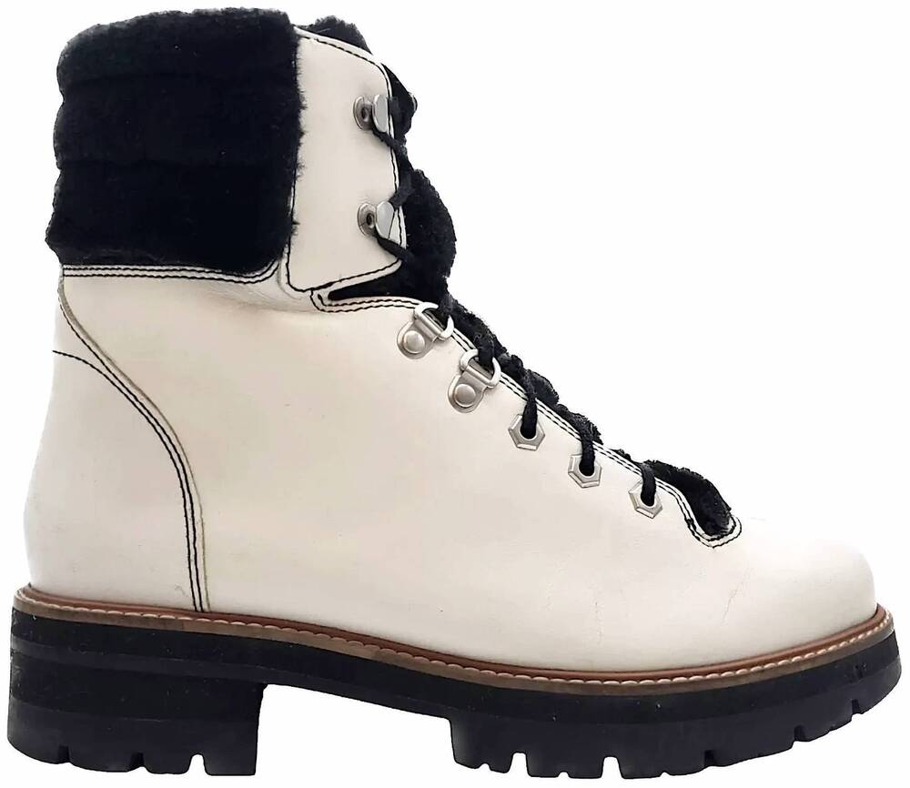 NEW CLARKS women's orianna hiker combat boot in white leather